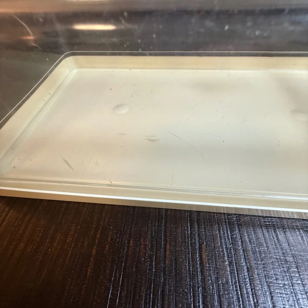 Vintage Wil-Hold Plastic Sewing Storage Box Clear Cream Embossed Lid USA Wilson
